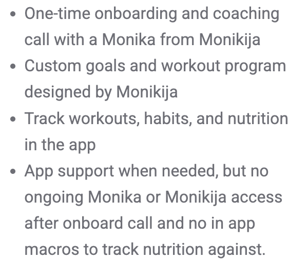 Monikija BL Precision App Subscription Package Details